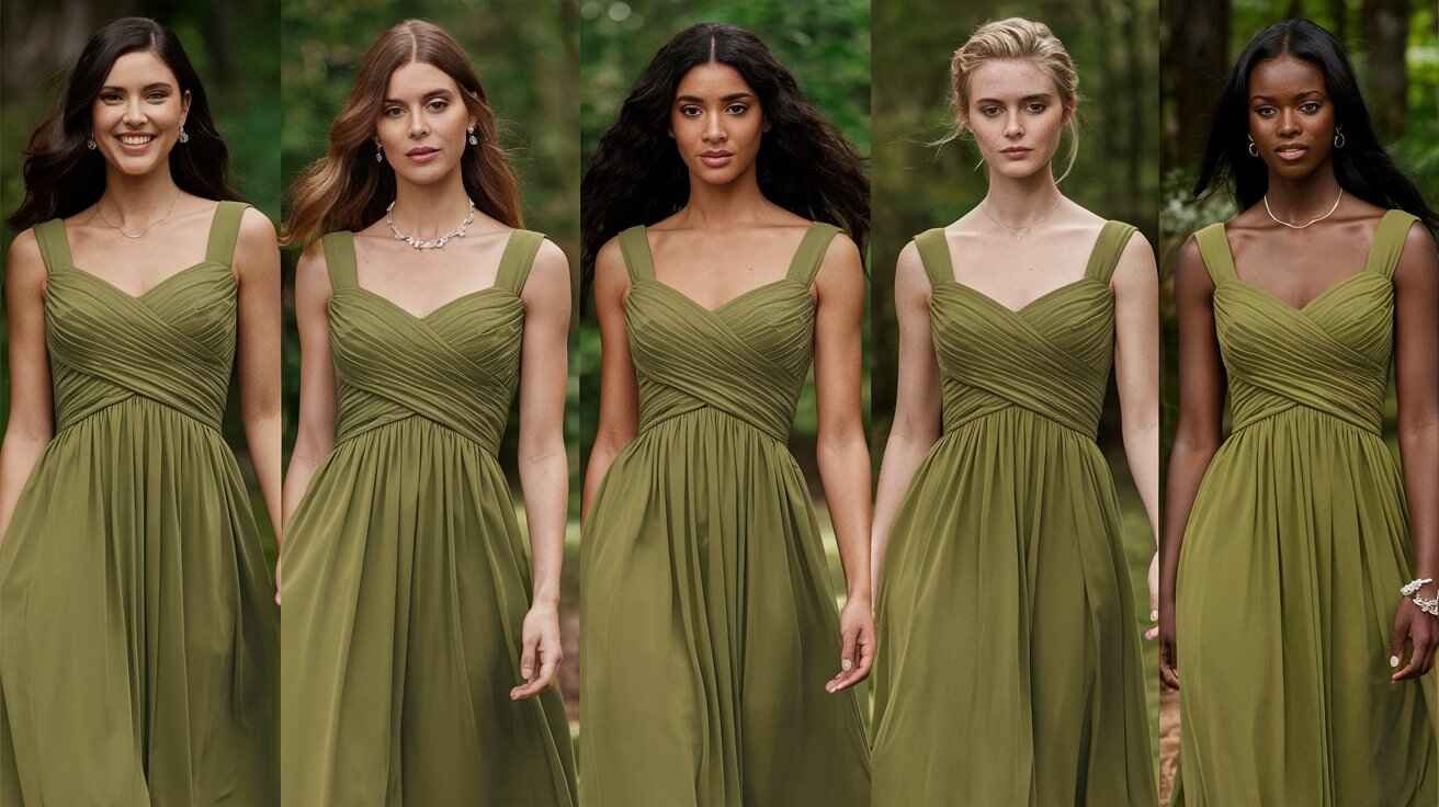 Olive Green Bridesmaid Dresses